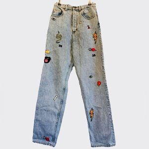 GUCCI Embroidered Light Wash Jeans